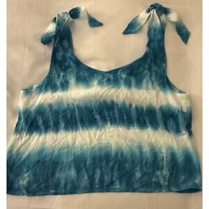 Shore Tie Shoulder Top Blue Tie Dye Womens Small Festival Coastal NWT MSRP $108
